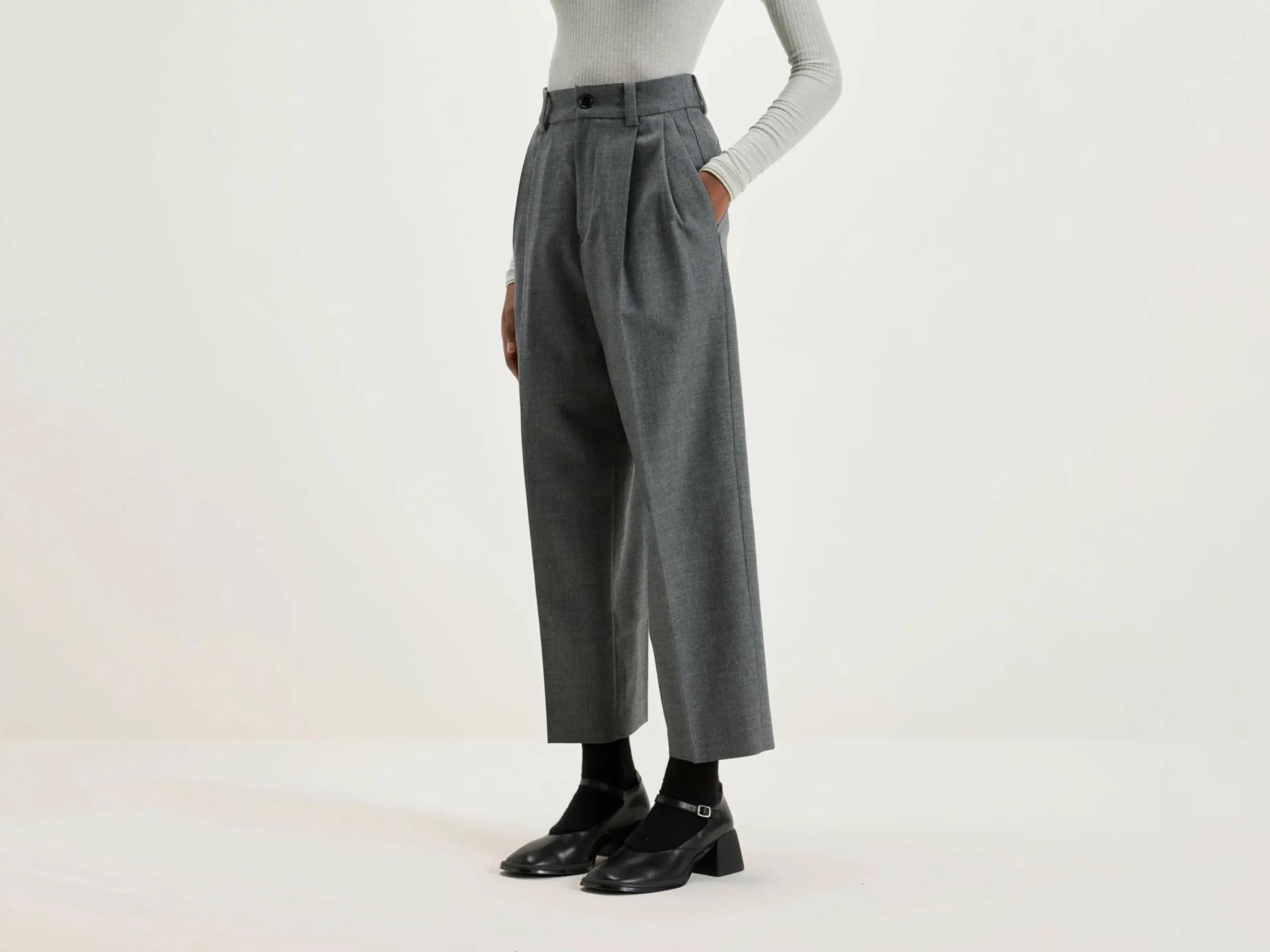 NICHOLSON & NICHOLSON Port Rechte Broek Van Wol