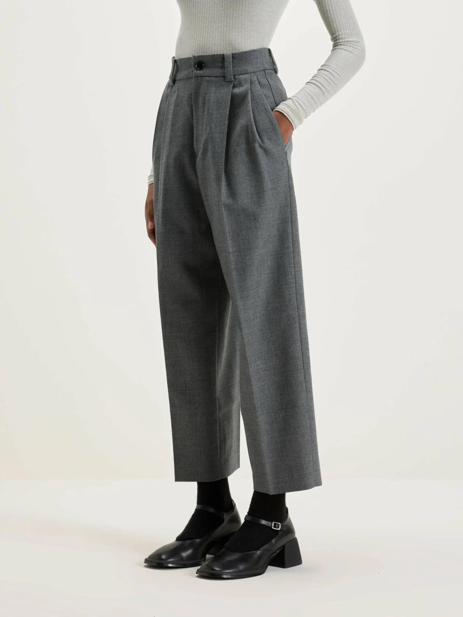 NICHOLSON & NICHOLSON Port Rechte Broek Van Wol