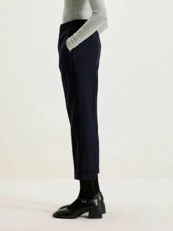 NICHOLSON & NICHOLSON Sand Boyfriend Broek Van Wol